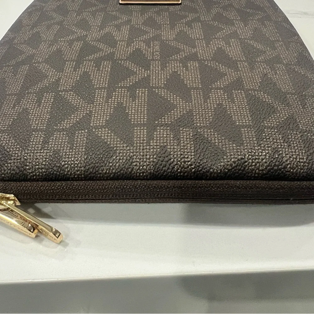Michael Kors Black and Brown Logo Tablet Carrying Case